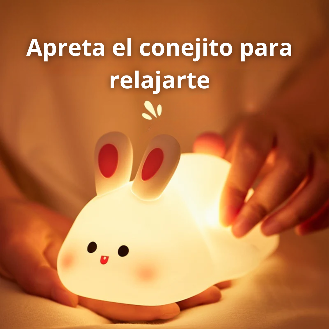 Luz Nocturna de Silicona con Forma de Conejito
