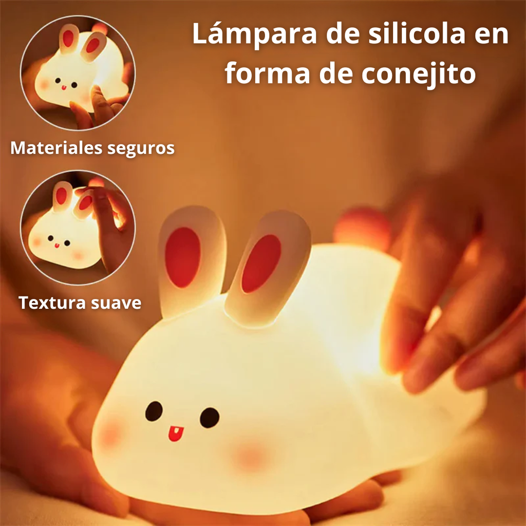 Luz Nocturna de Silicona con Forma de Conejito